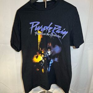 Prince Purple Rain Graphic Band‎ Tee Black Motorcycle Album Cover Shirt M